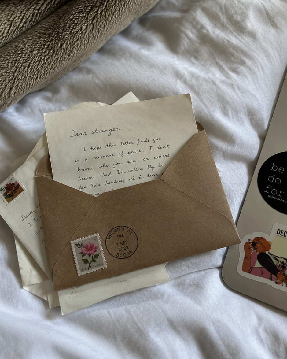 A Dear Stranger letter, opened